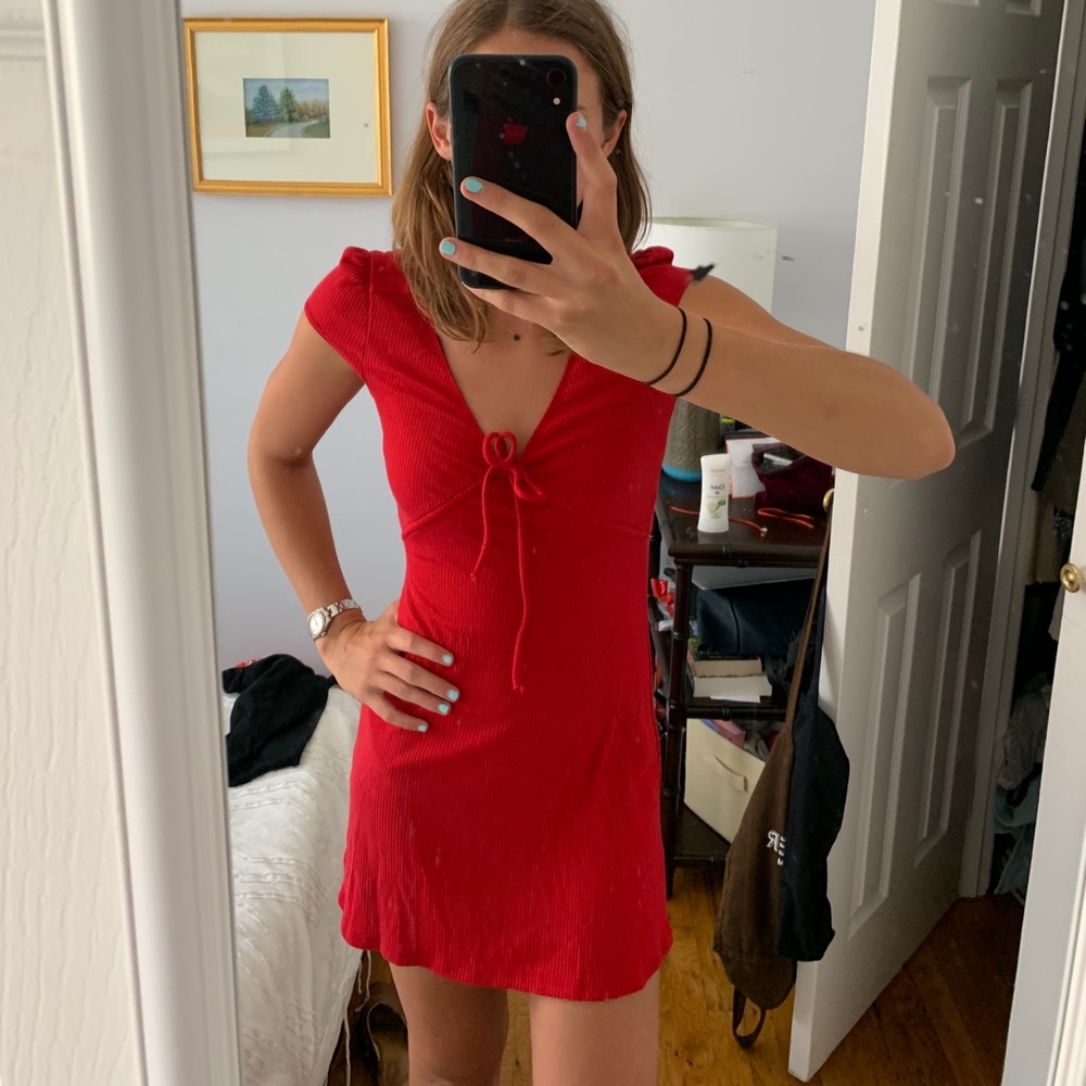 Reformation Margie Dress in Cherry Red